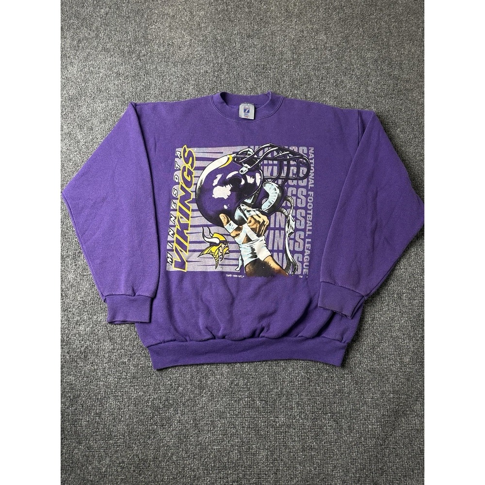 Mens 1996 Minnesota Vikings NFL Logo 7 Graphic Sweatshirt, Size L